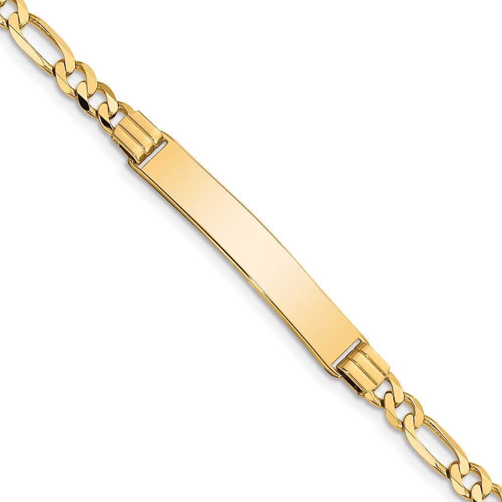 Solid;Polished;14k Yellow gold;Engravable;Lobster
