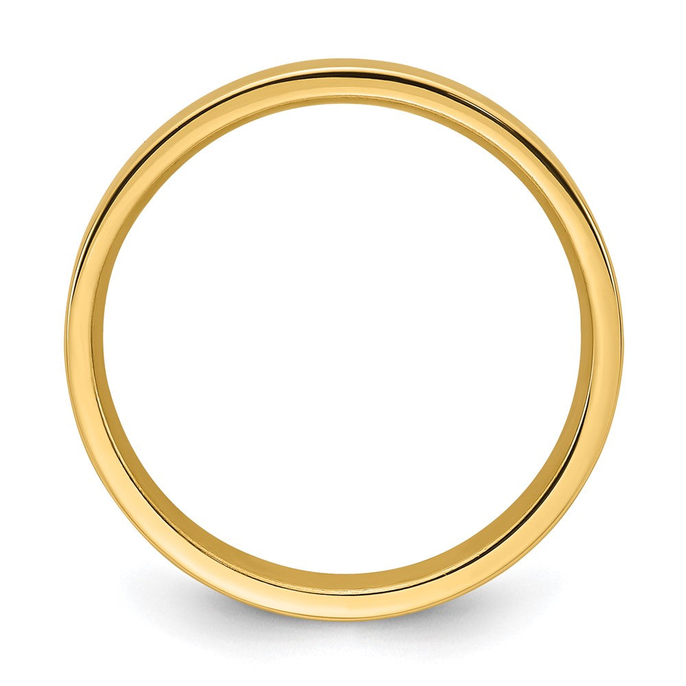 14k Yellow Gold 4mm Standard Weight Flat Comfort Fit Wedding Band Size 12