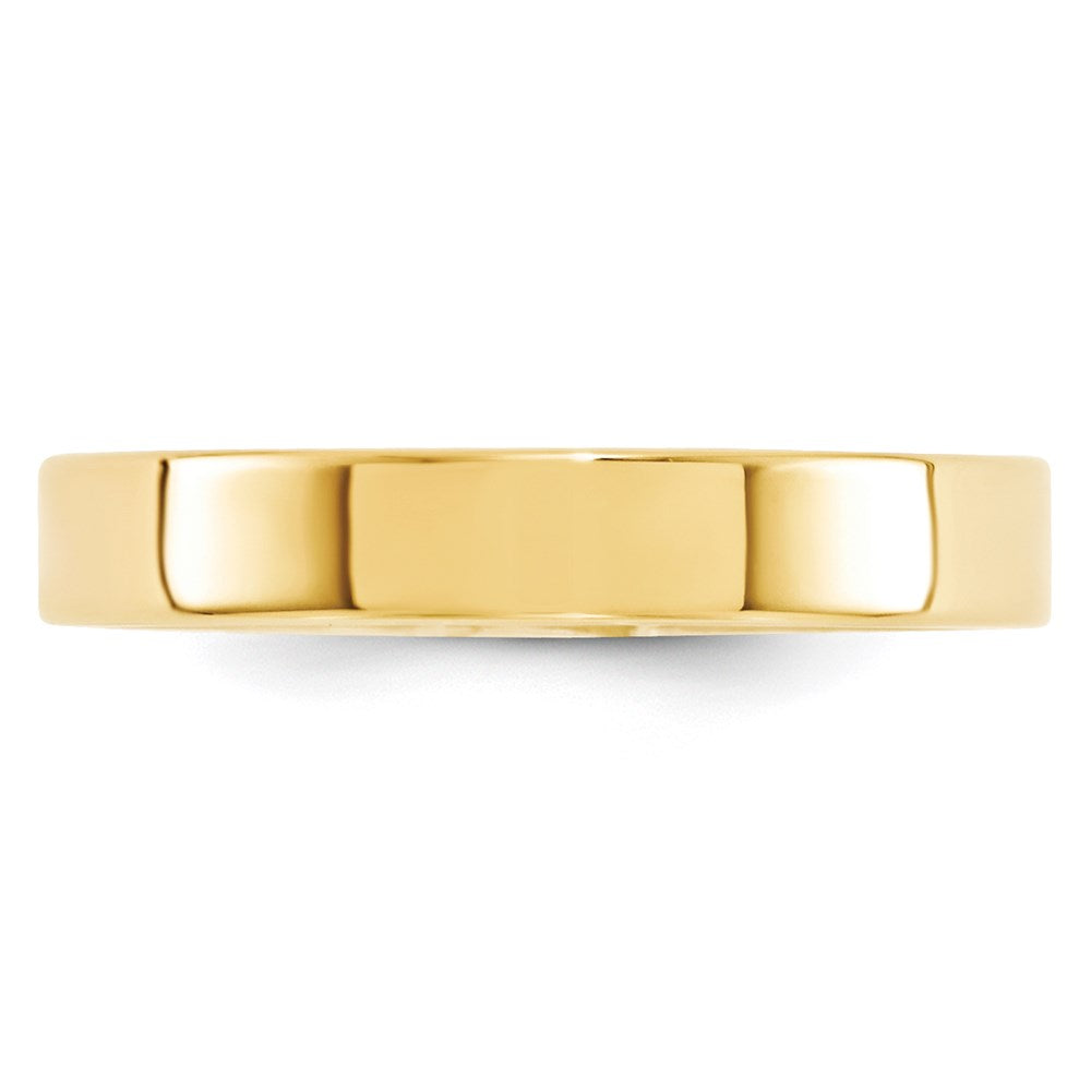 14k Yellow Gold 4mm Standard Weight Flat Comfort Fit Wedding Band Size 12