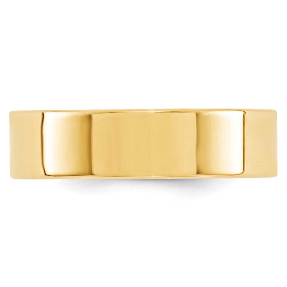 14k Yellow Gold 6mm Standard Weight Flat Comfort Fit Wedding Band Size 11