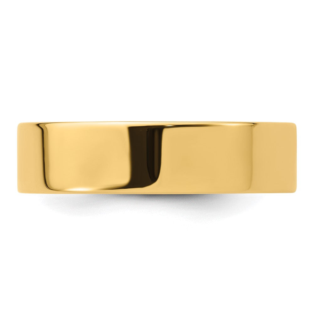 14k Yellow Gold 6mm Standard Weight Flat Comfort Fit Wedding Band Size 9.5