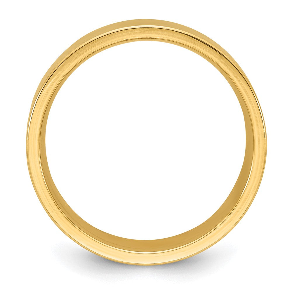 14k Yellow Gold 8mm Standard Weight Flat Comfort Fit Wedding Band Size 9