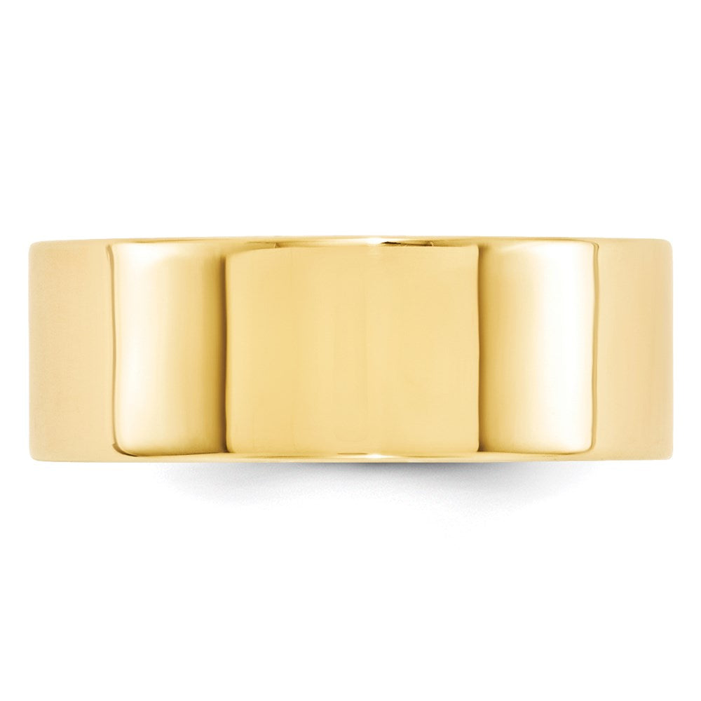 14k Yellow Gold 8mm Standard Weight Flat Comfort Fit Wedding Band Size 6.5