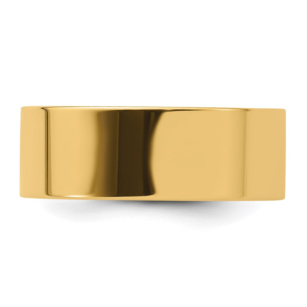 14k Yellow Gold 8mm Standard Weight Flat Comfort Fit Wedding Band Size 8.5