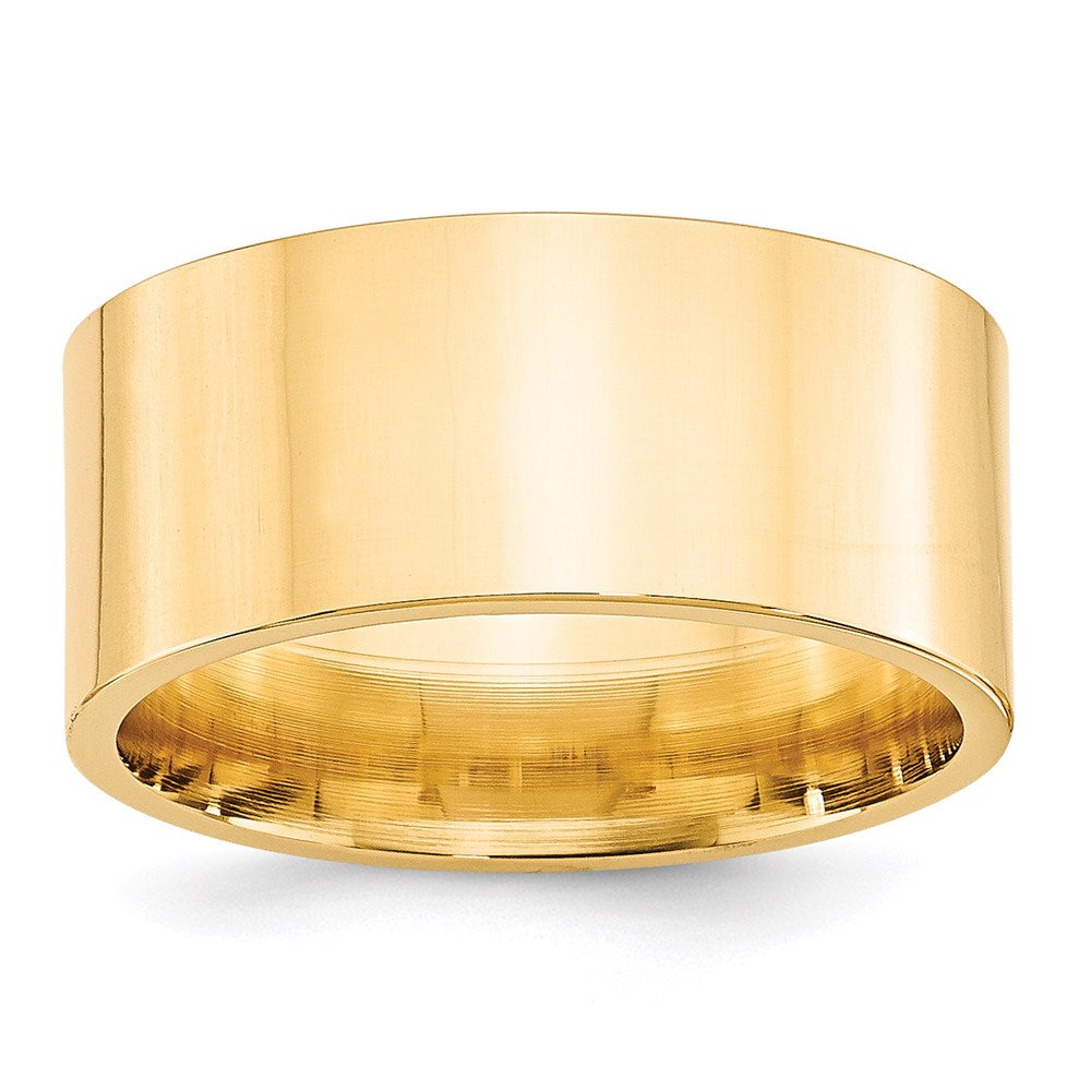 Solid;Polished;14k Yellow gold;Engravable;Comfort fit;Flat;Machined