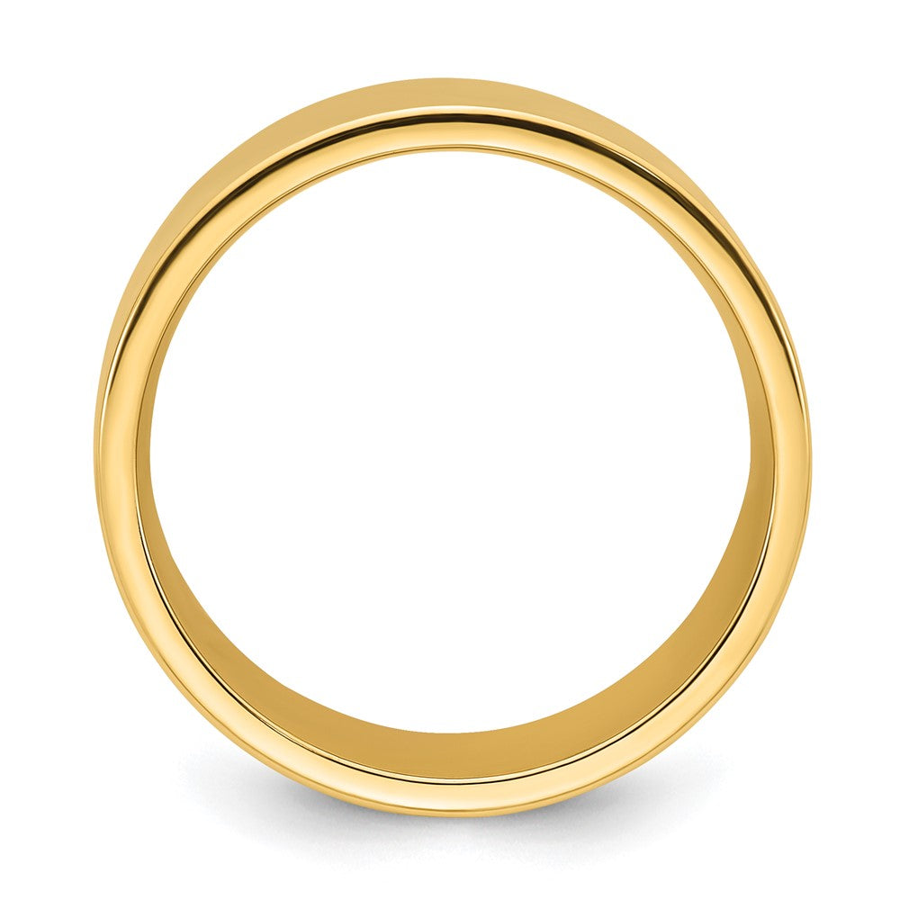 14k Yellow Gold 12mm Standard Weight Flat Comfort Fit Wedding Band Size 4.5