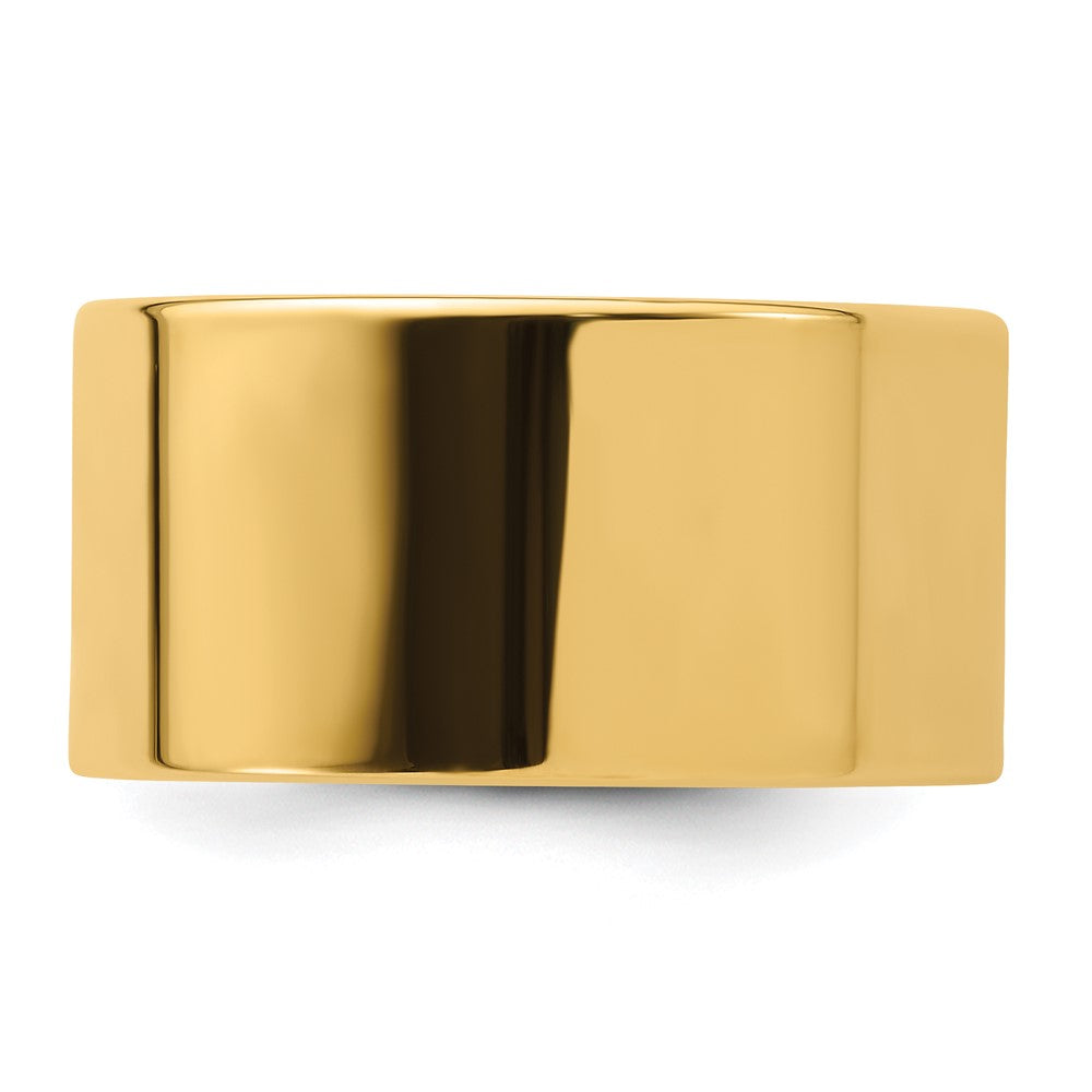 14k Yellow Gold 12mm Standard Weight Flat Comfort Fit Wedding Band Size 4.5