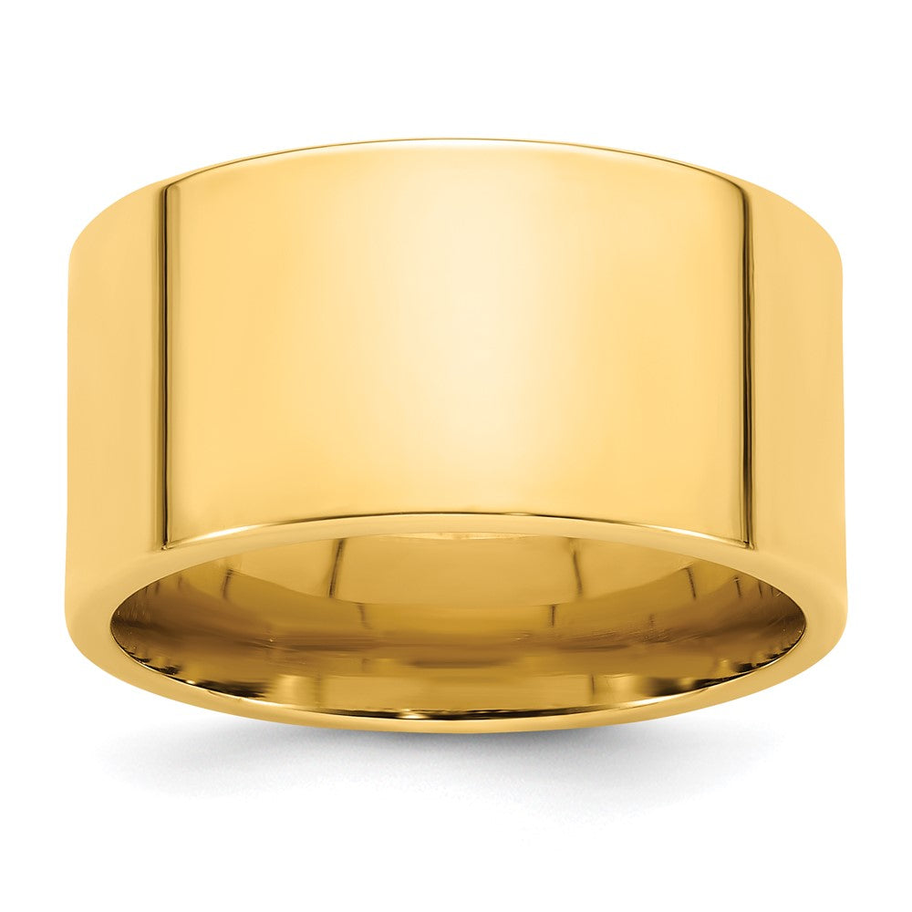 Solid;Polished;14k Yellow gold;Engravable;Comfort fit;Flat;Machined