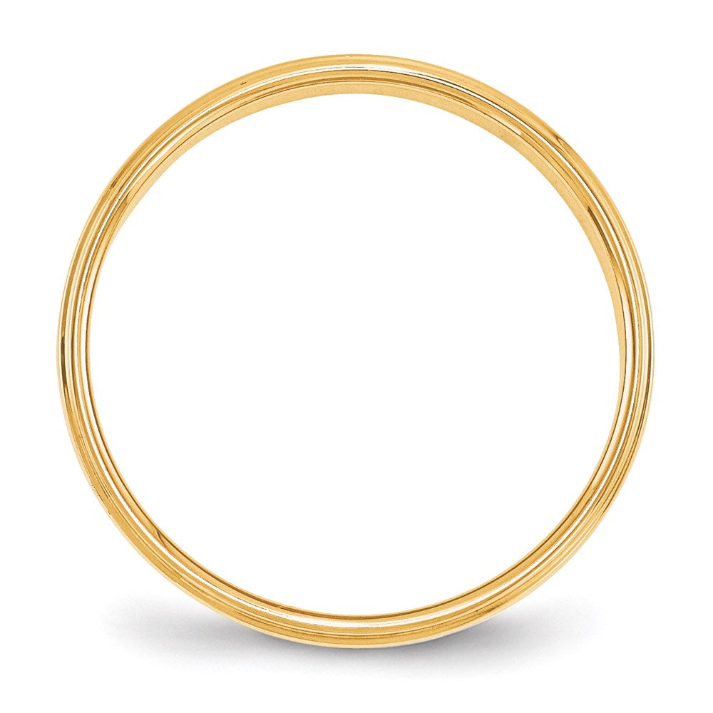 14k Yellow Gold 4mm Flat with Step Edge Wedding Band Size 7
