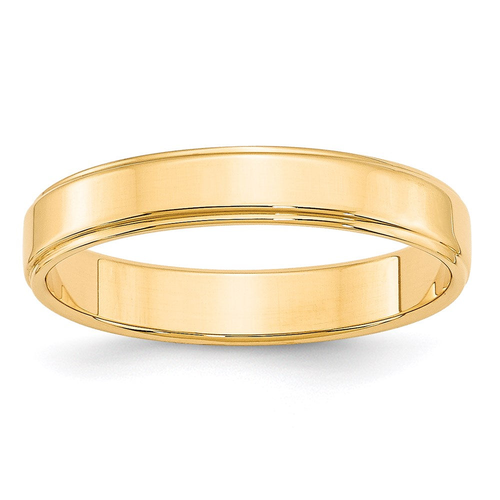 Solid;Polished;14k Yellow gold;Engravable;Flat;Step Down;Machined