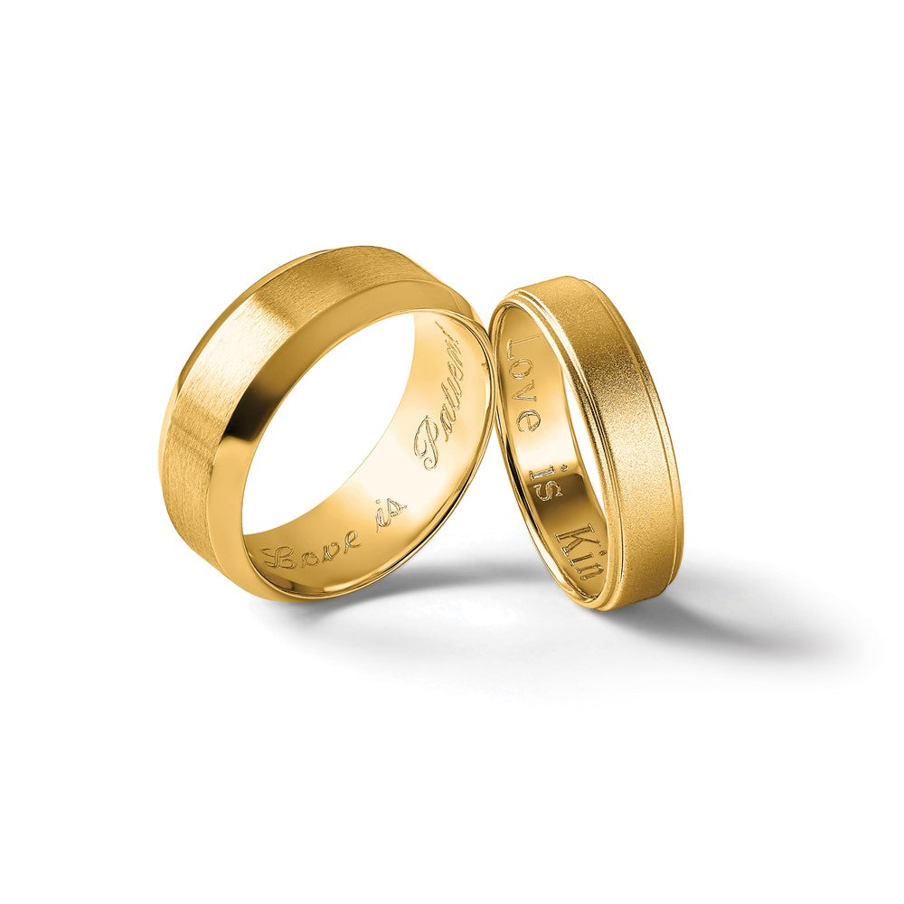 14k Yellow Gold 5mm Flat with Step Edge Wedding Band Size 10