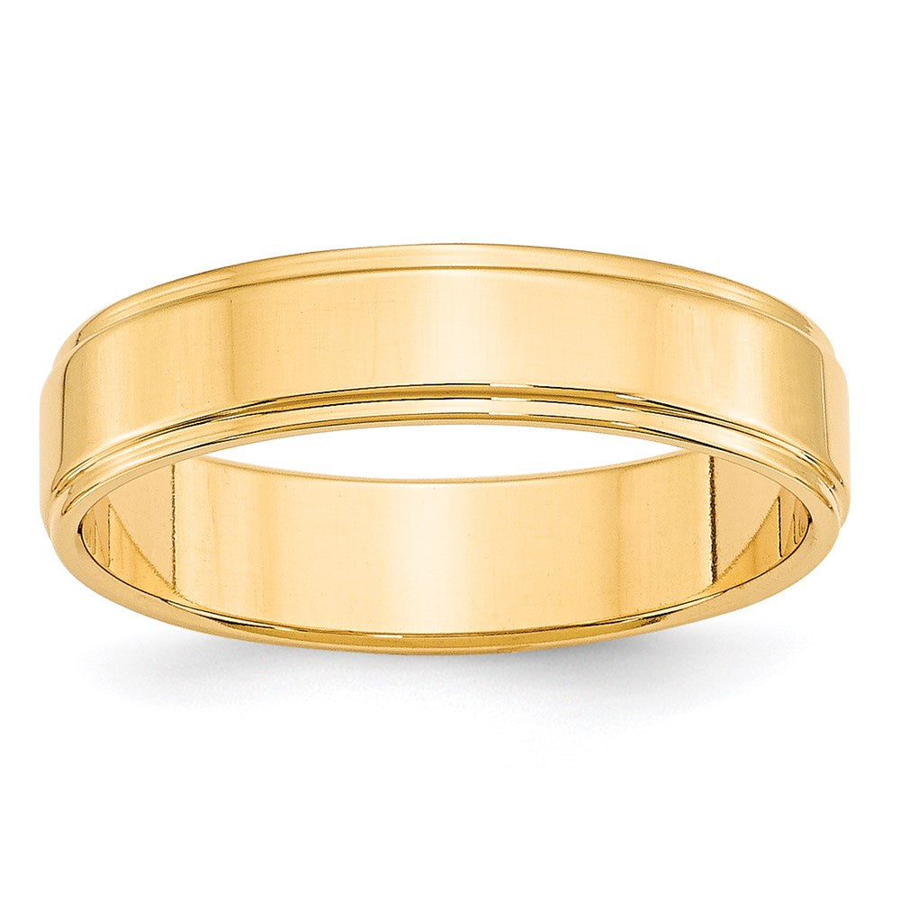 Solid;Polished;14k Yellow gold;Engravable;Flat;Step Down;Machined