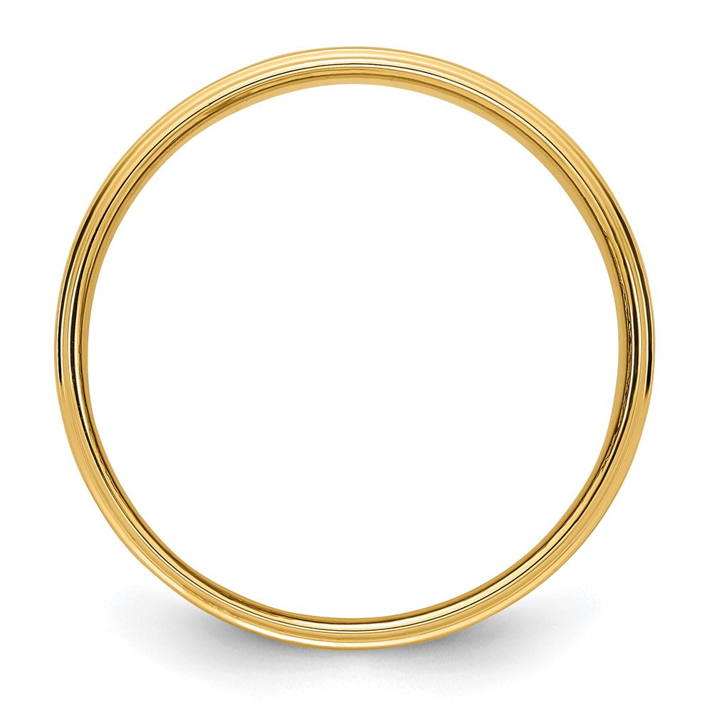 14k Yellow Gold 6mm Flat with Step Edge Wedding Band Size 12.5