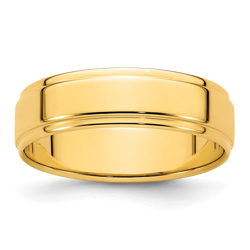 Solid;Polished;14k Yellow gold;Engravable;Flat;Step Down;Machined