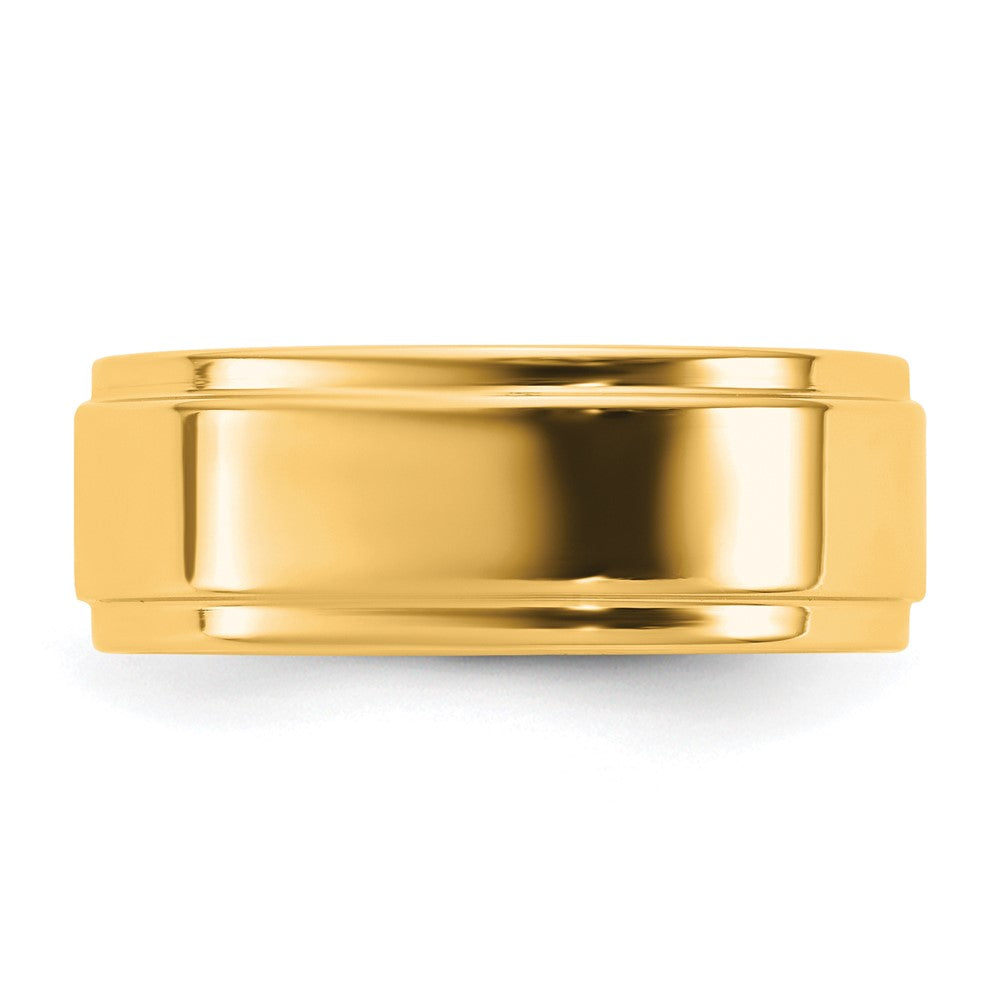 14KY 7mm Flat with Step Edge Band Size 6