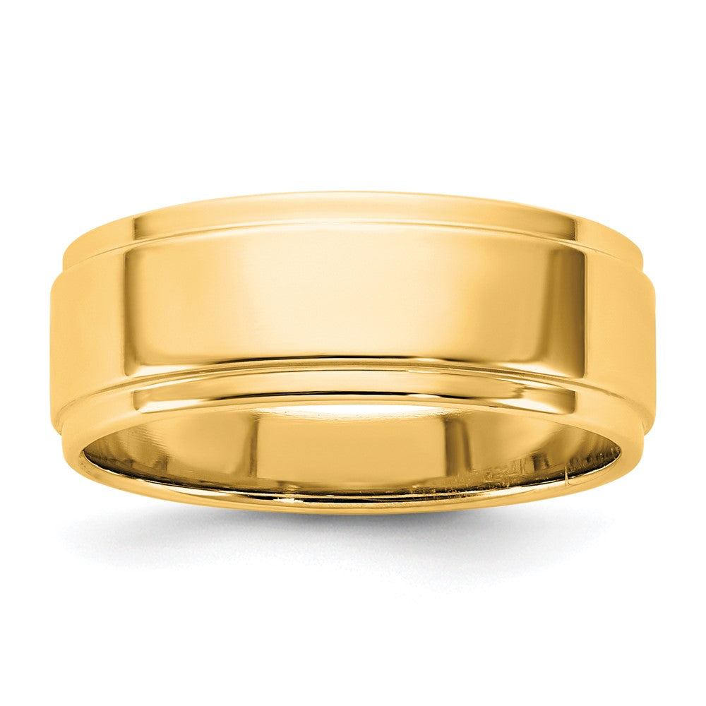 14KY 7mm Flat with Step Edge Band Size 6