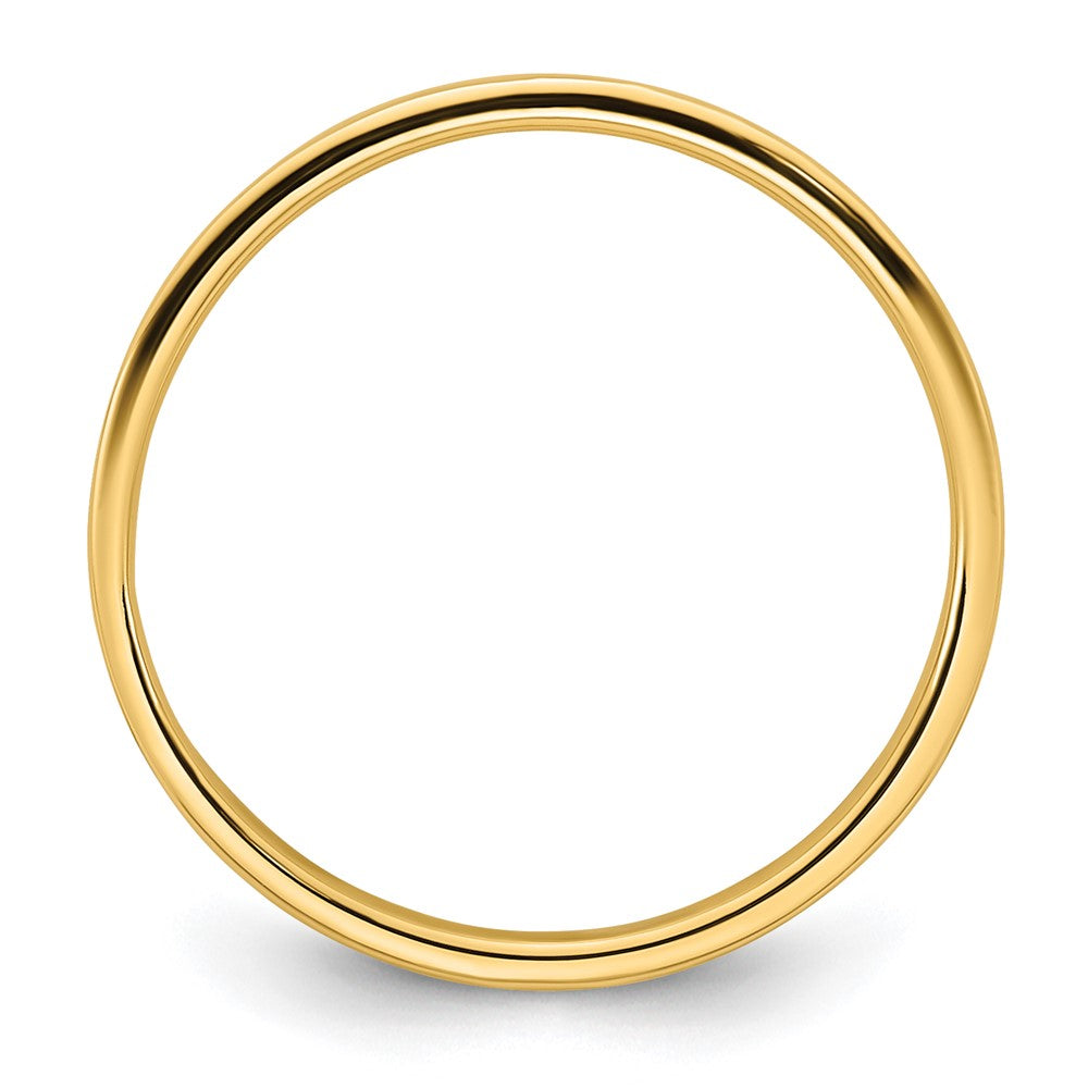 14k Yellow Gold 2mm Lightweight Flat Wedding Band Size 12