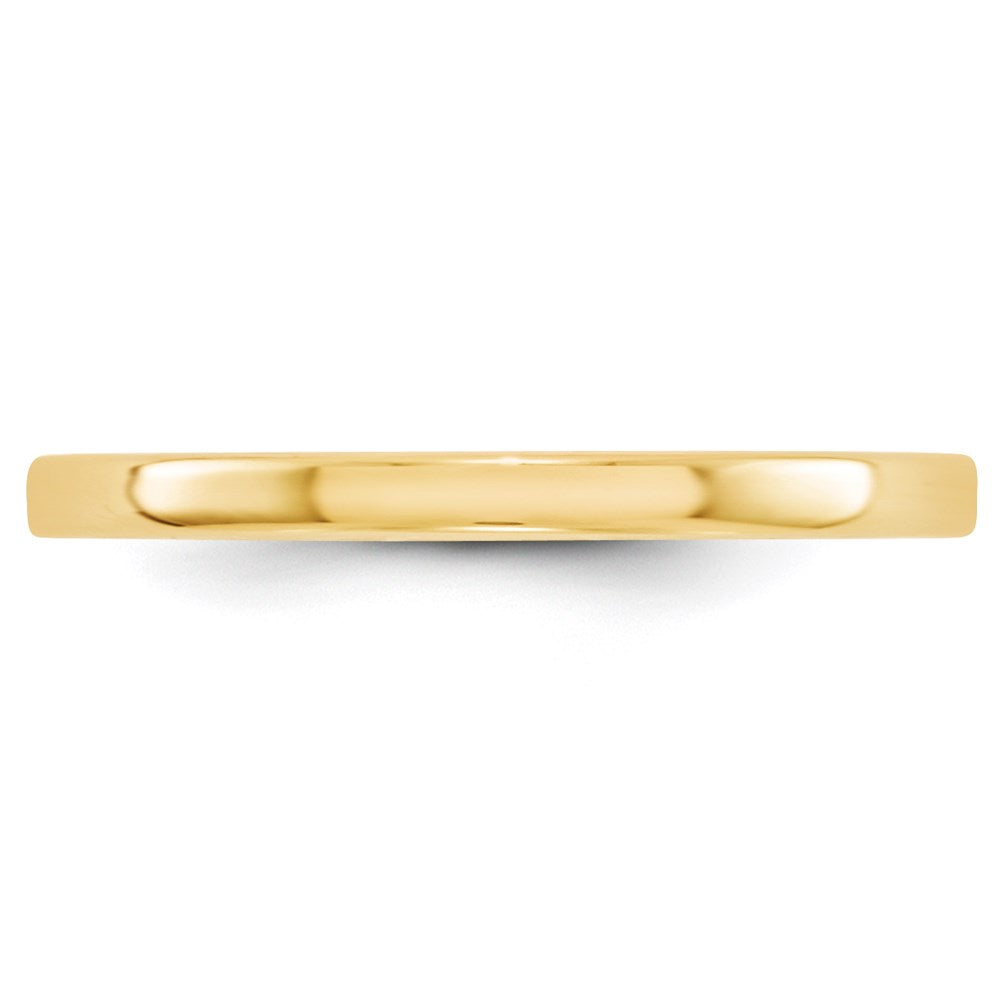14k Yellow Gold 2mm Lightweight Flat Wedding Band Size 13