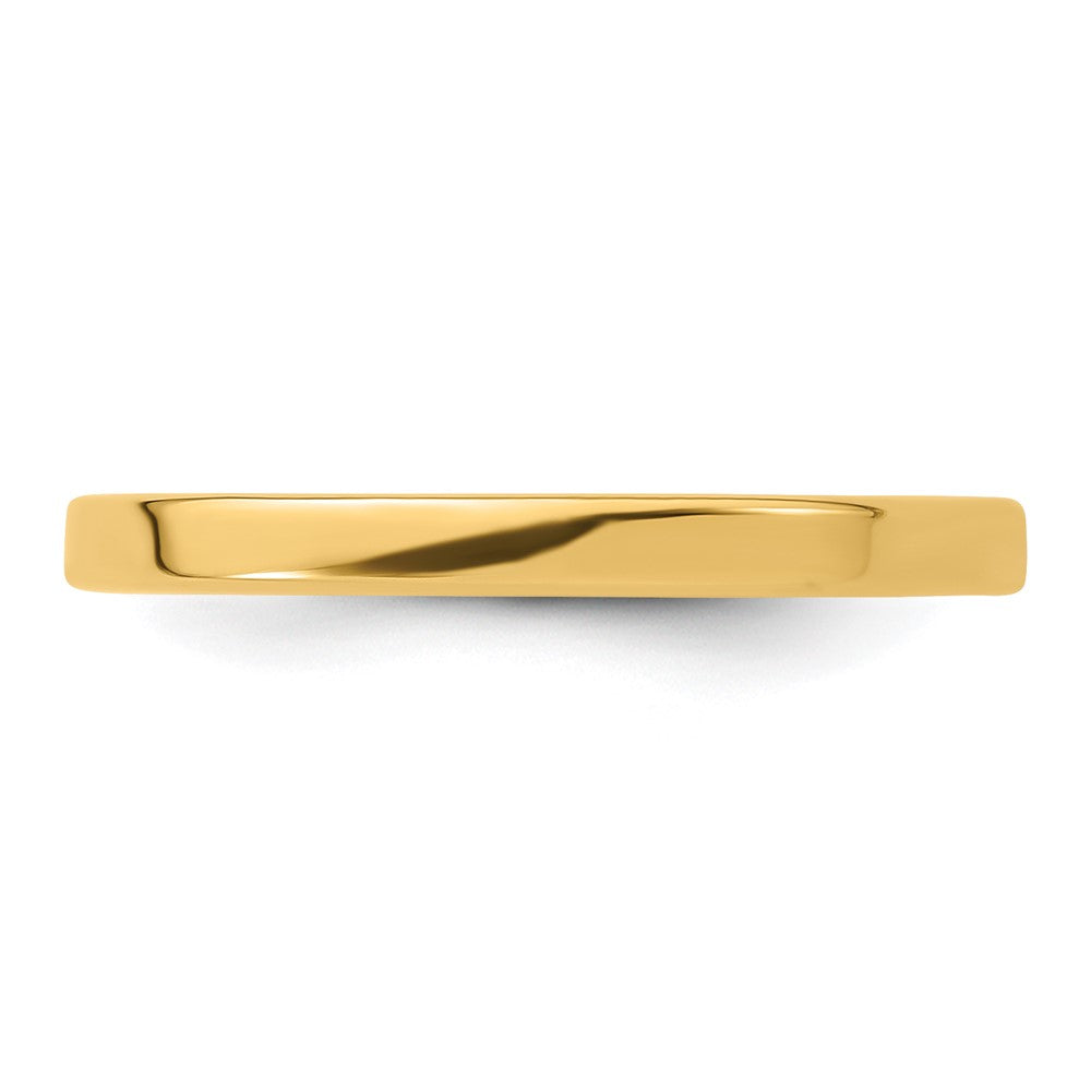 14k Yellow Gold 2mm Lightweight Flat Wedding Band Size 4.5