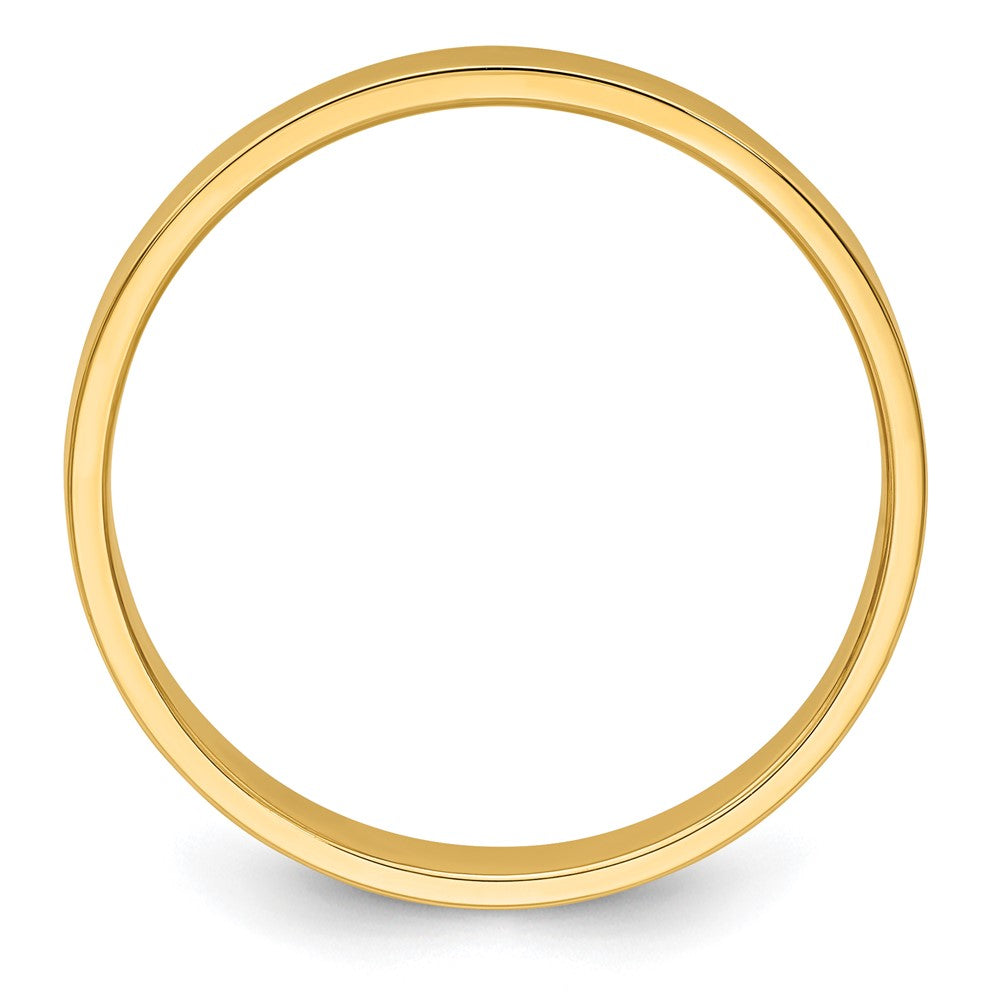 14k Yellow Gold 3mm Lightweight Flat Wedding Band Size 8