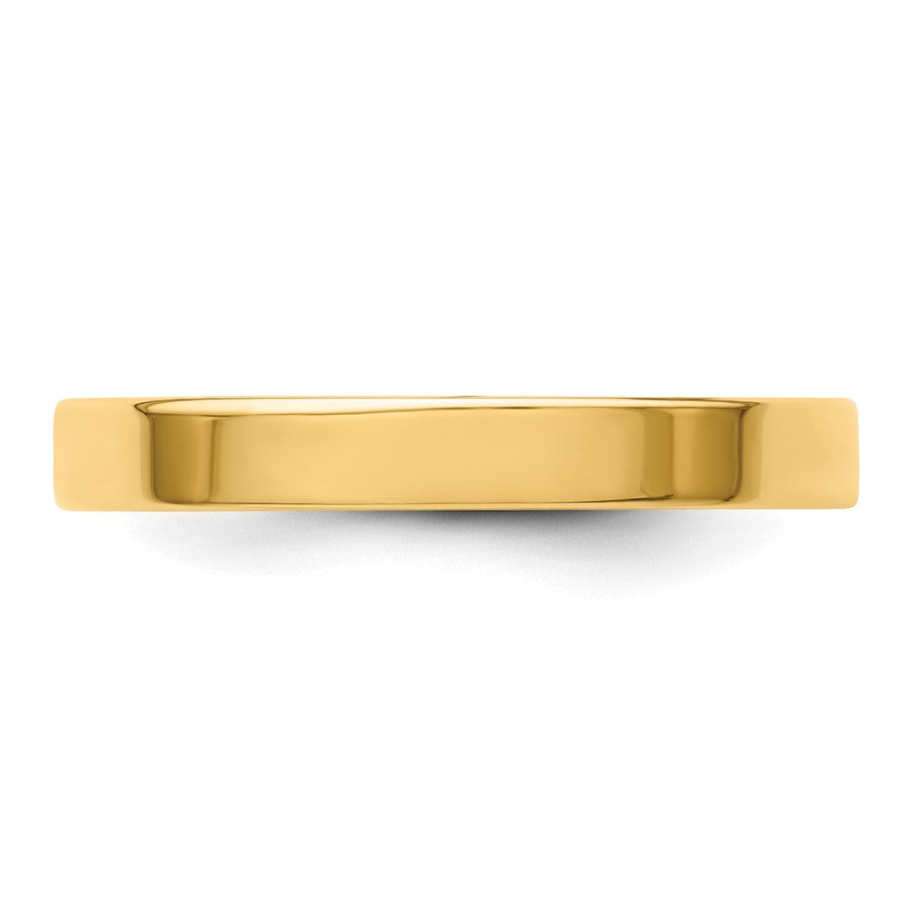 14k Yellow Gold 3mm Lightweight Flat Wedding Band Size 5.5