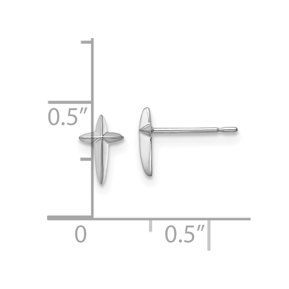 14k White Gold Madi K Cross Post Earrings