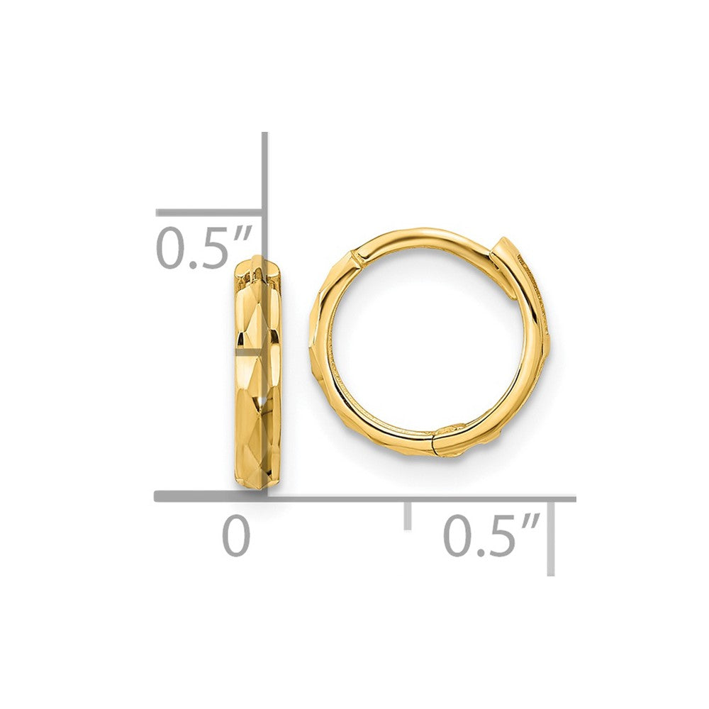 14K Madi K Hinged Diamond Cut Hoop Earrings