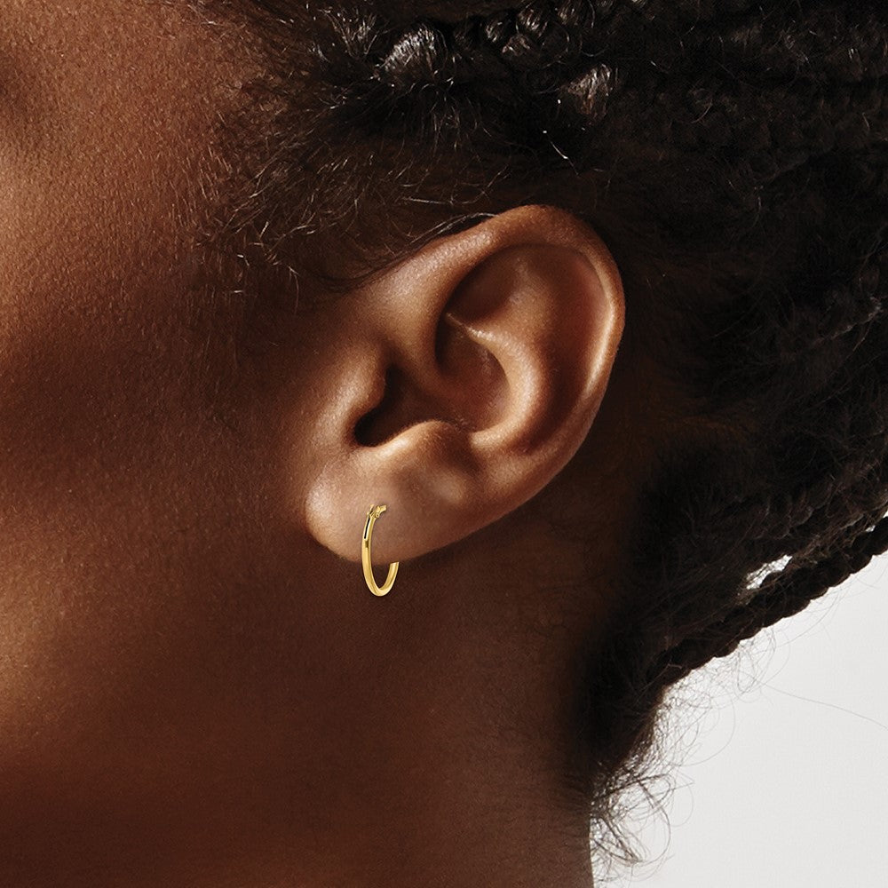 14K Madi K Polished Hinged Hoop Earrings