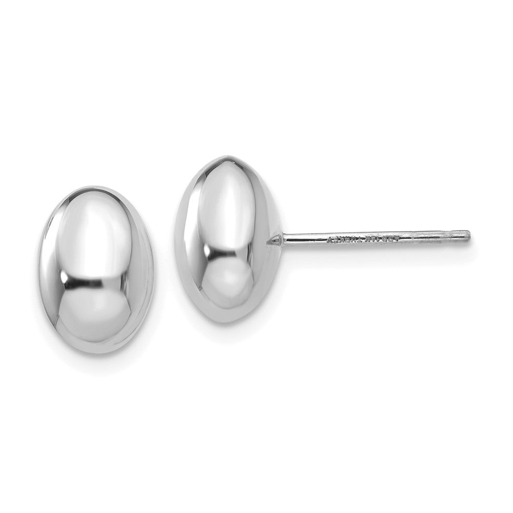 Polished;14K White gold;Post