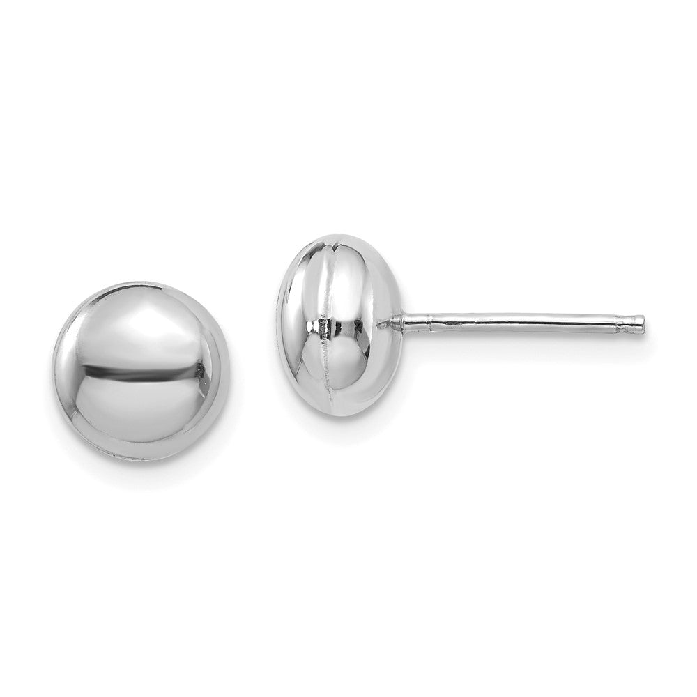 Polished;14K White gold;Post