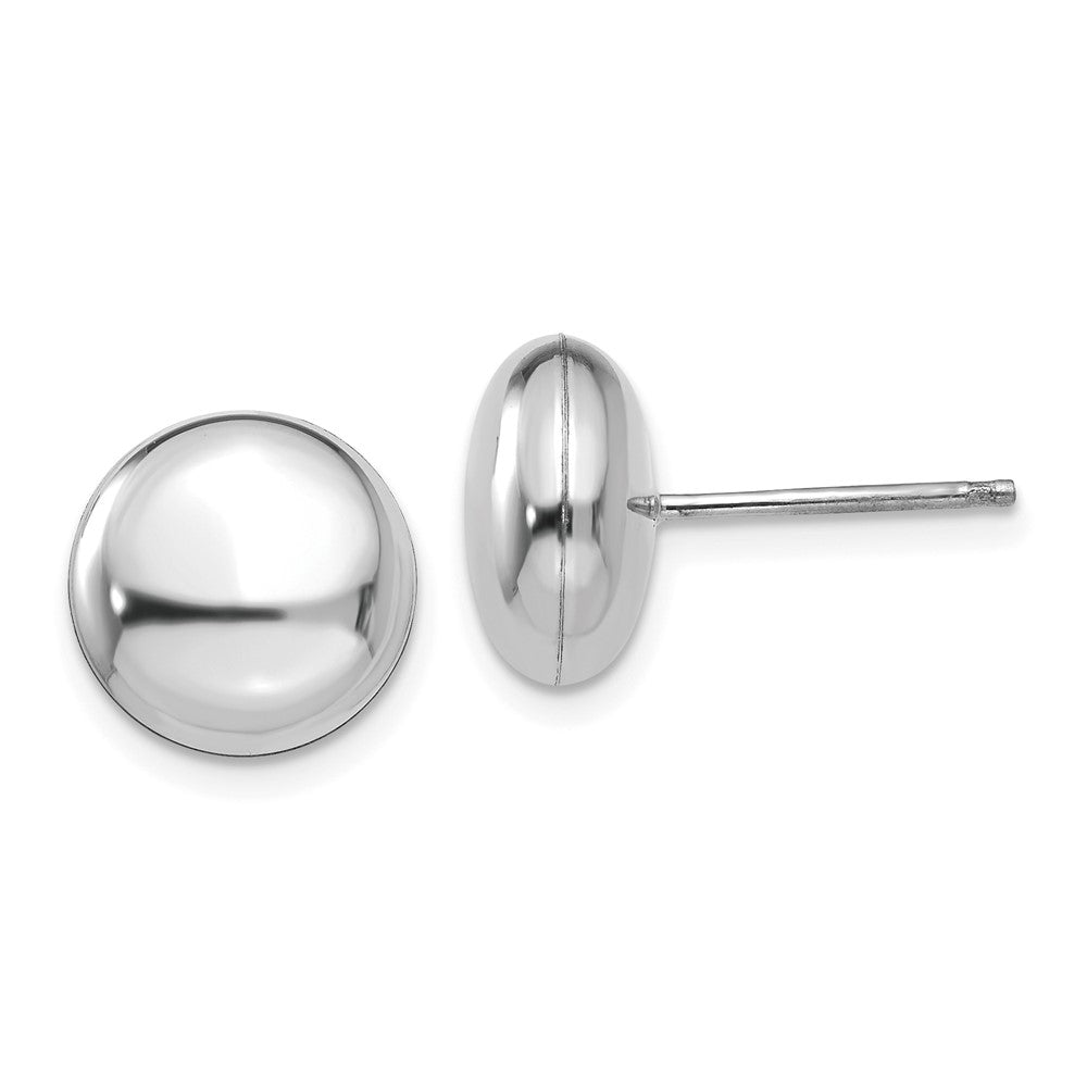 Polished;14K White gold;Post