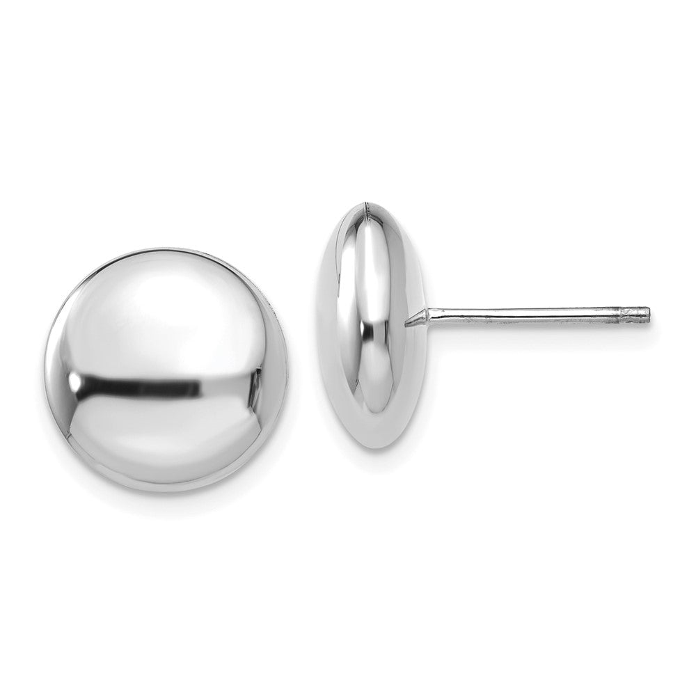 Polished;14K White gold;Post
