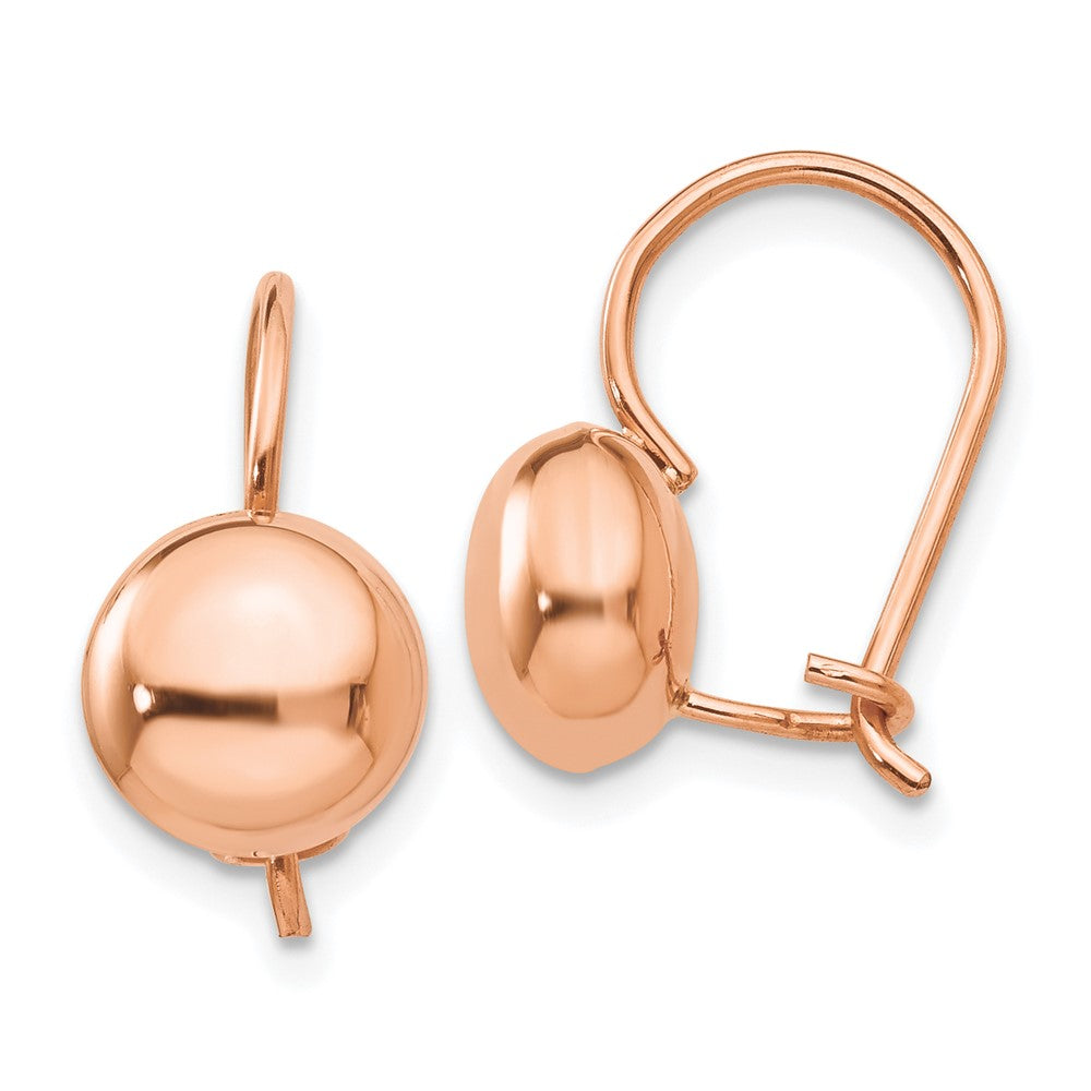 Polished;14k Rose gold;Kidney wire