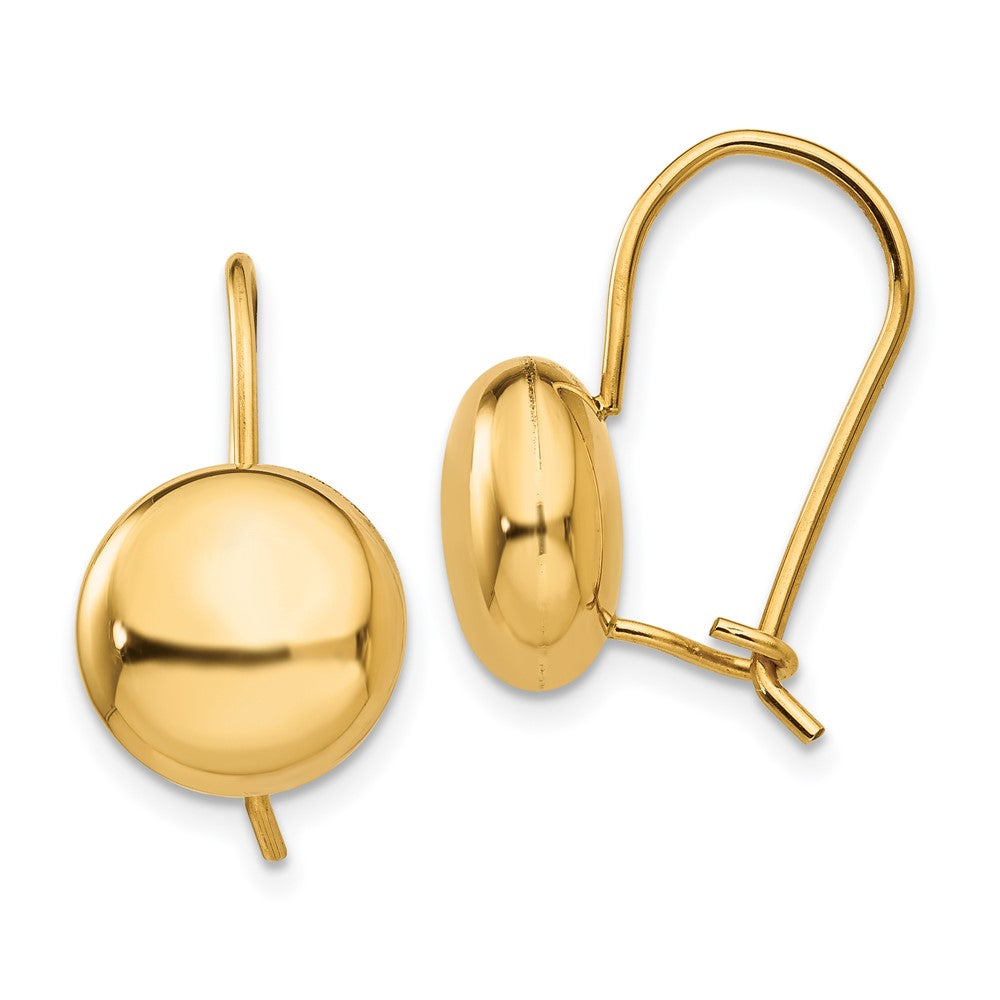 Polished;14k Yellow gold;Kidney wire