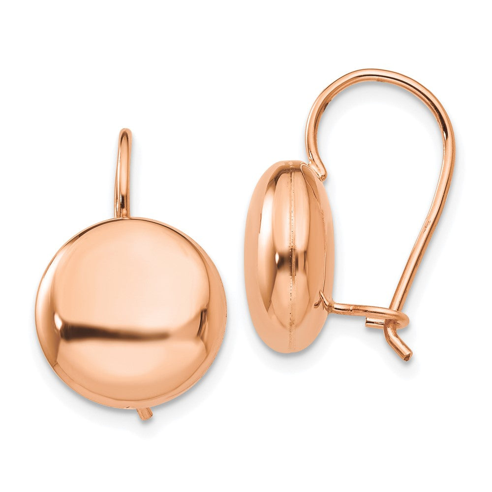 Polished;14k Rose gold;Kidney wire