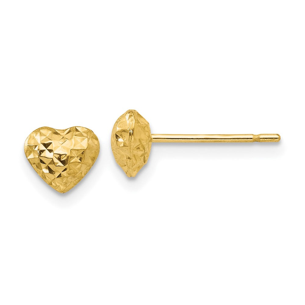 Diamond-cut;Polished;14k Yellow gold;Post