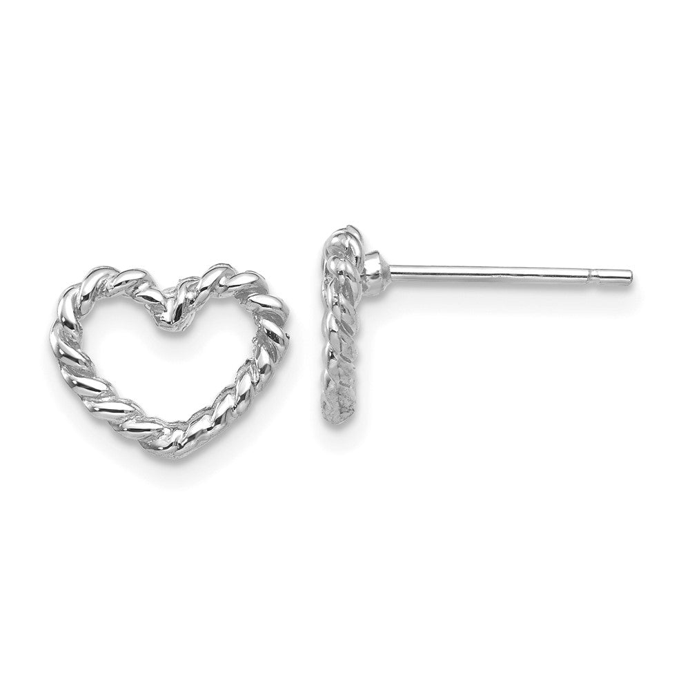 Polished;14K White gold;Post;Textured