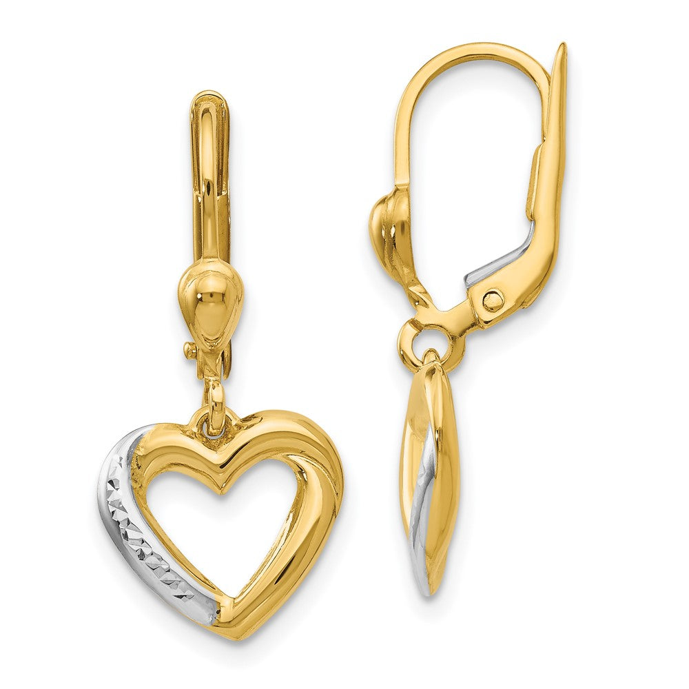 Polished;Post;14K Yellow gold & rhodium;Dangle