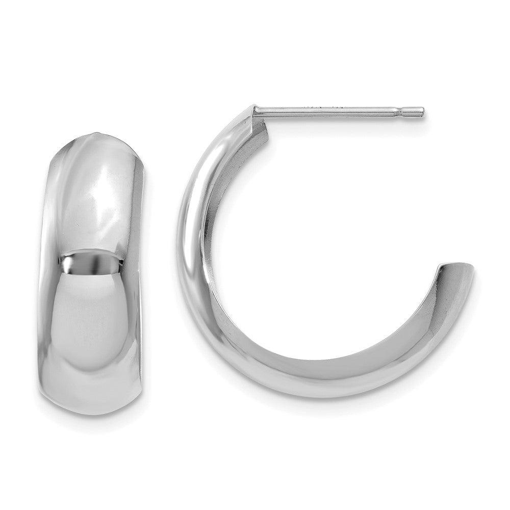 Polished;14K White gold;Stamped;Post