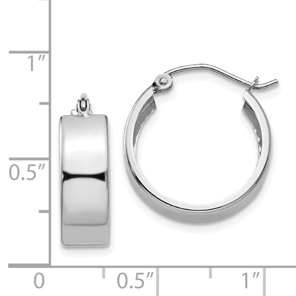 14k White Gold 5.5x18mm Polished Hoop Earrings