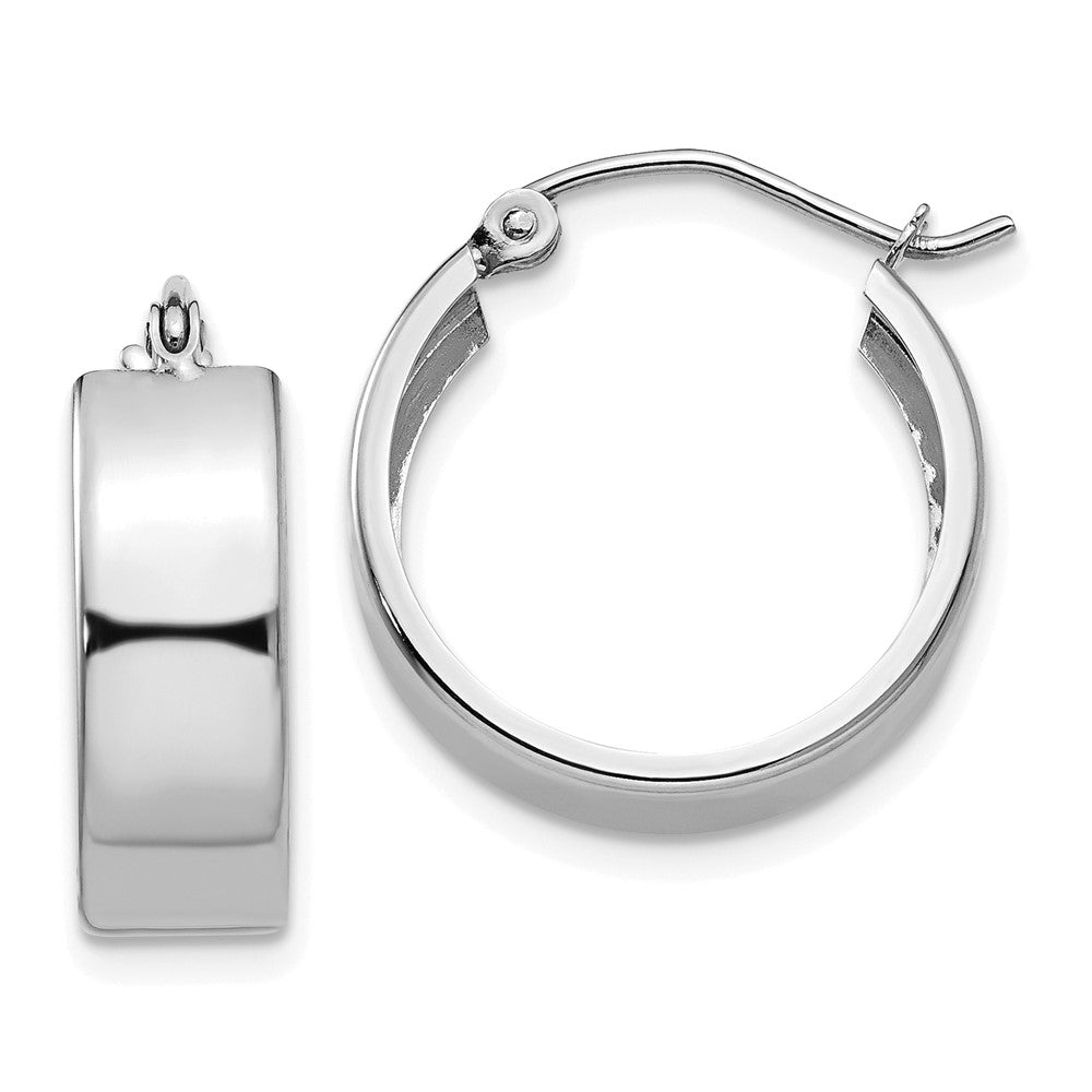 Polished;14K White gold;Stamped;Hinged post