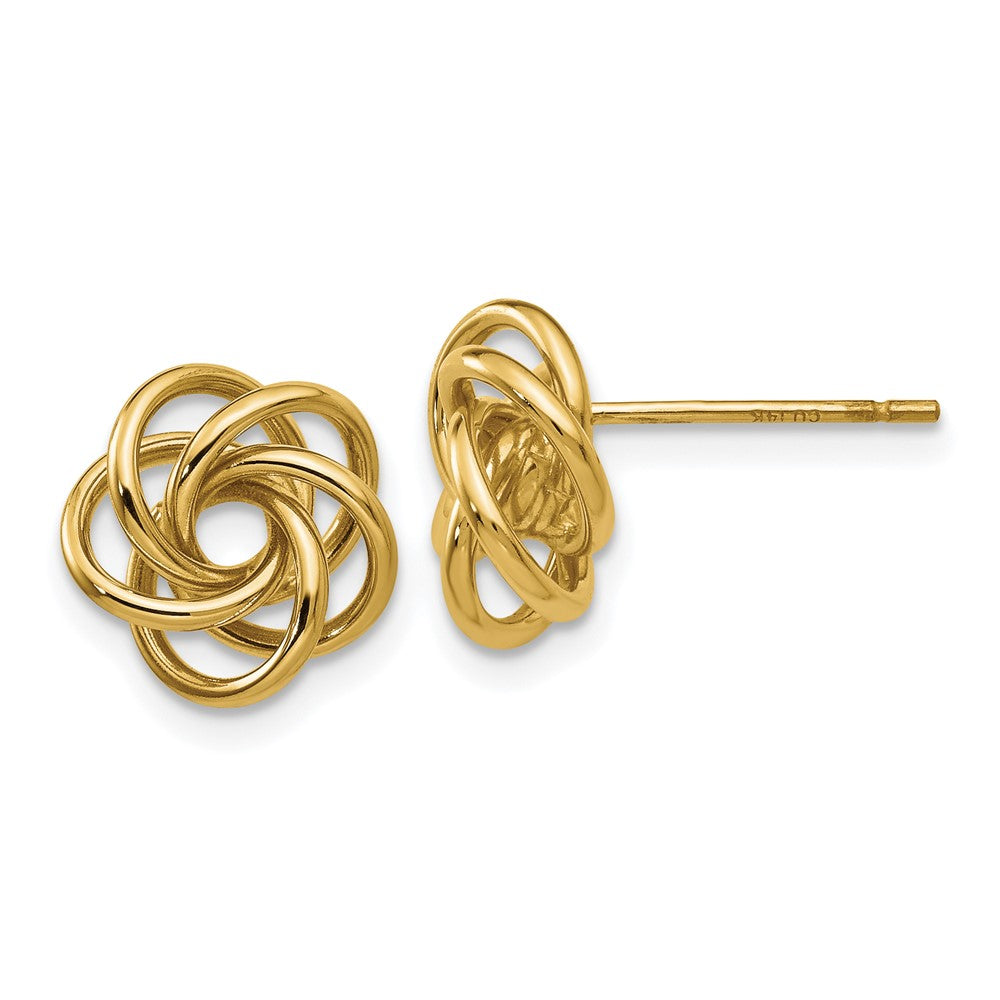 Polished;14k Yellow gold;Post