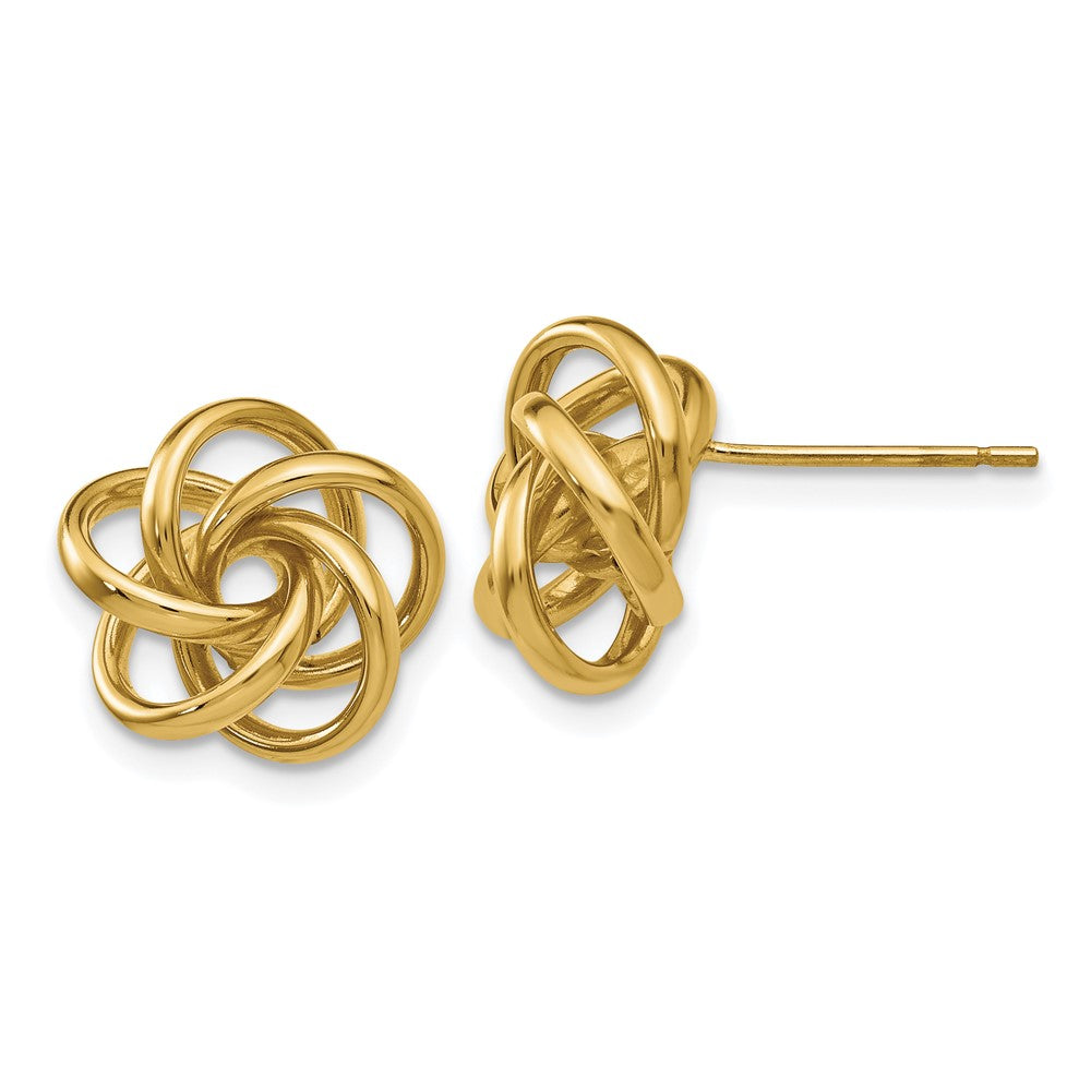 Polished;14k Yellow gold;Post