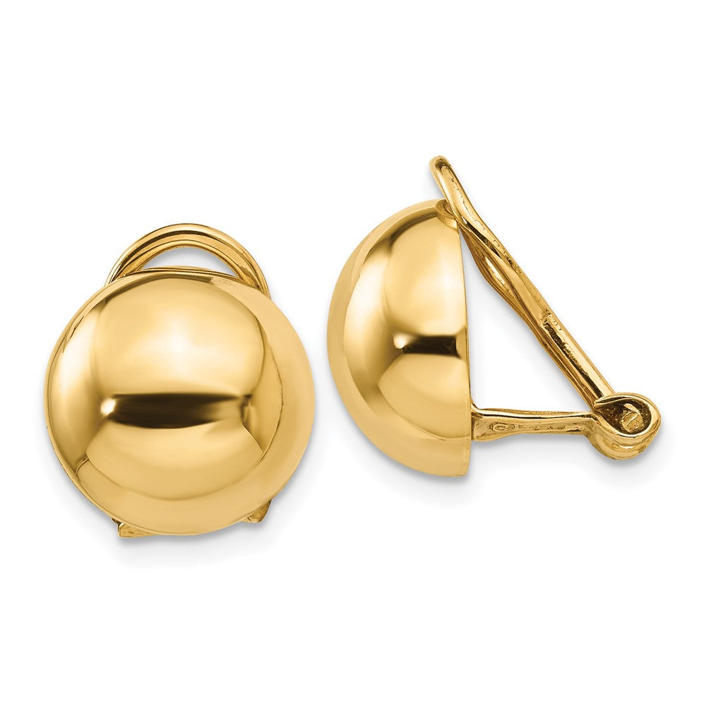Polished;14k Yellow gold;Flat back;Closed back;Non-pierced
