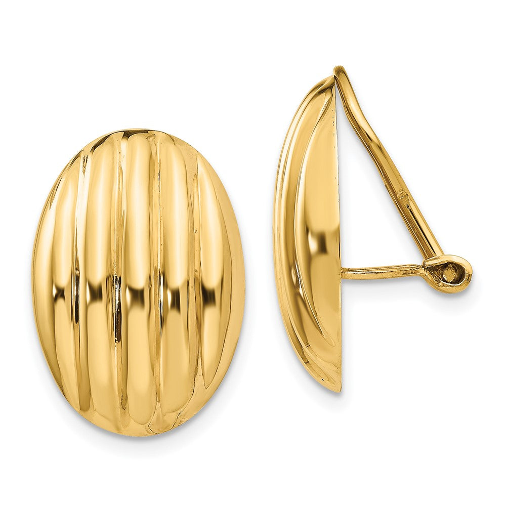 Polished;14k Yellow gold;Hollow;Non-pierced