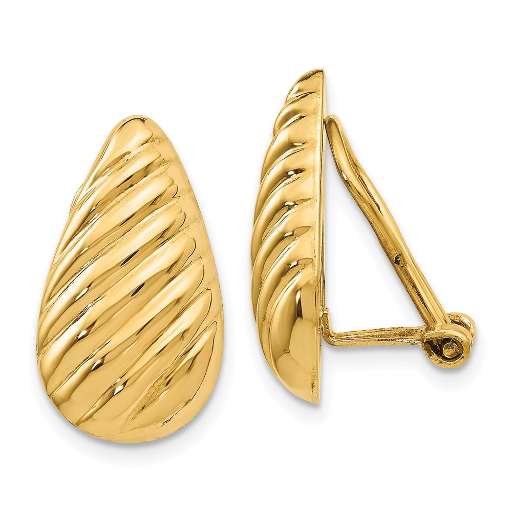 Polished;14k Yellow gold;Non-pierced