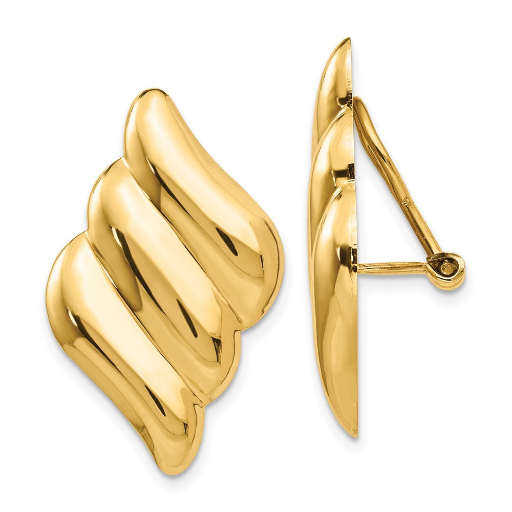Polished;14k Yellow gold;Non-pierced