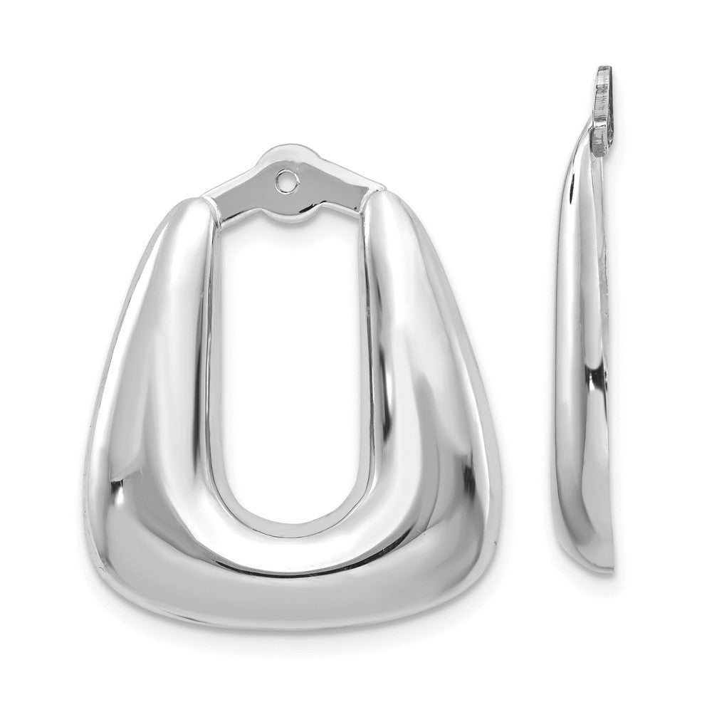Polished;14K White gold;Stamped;Open back;Dangle