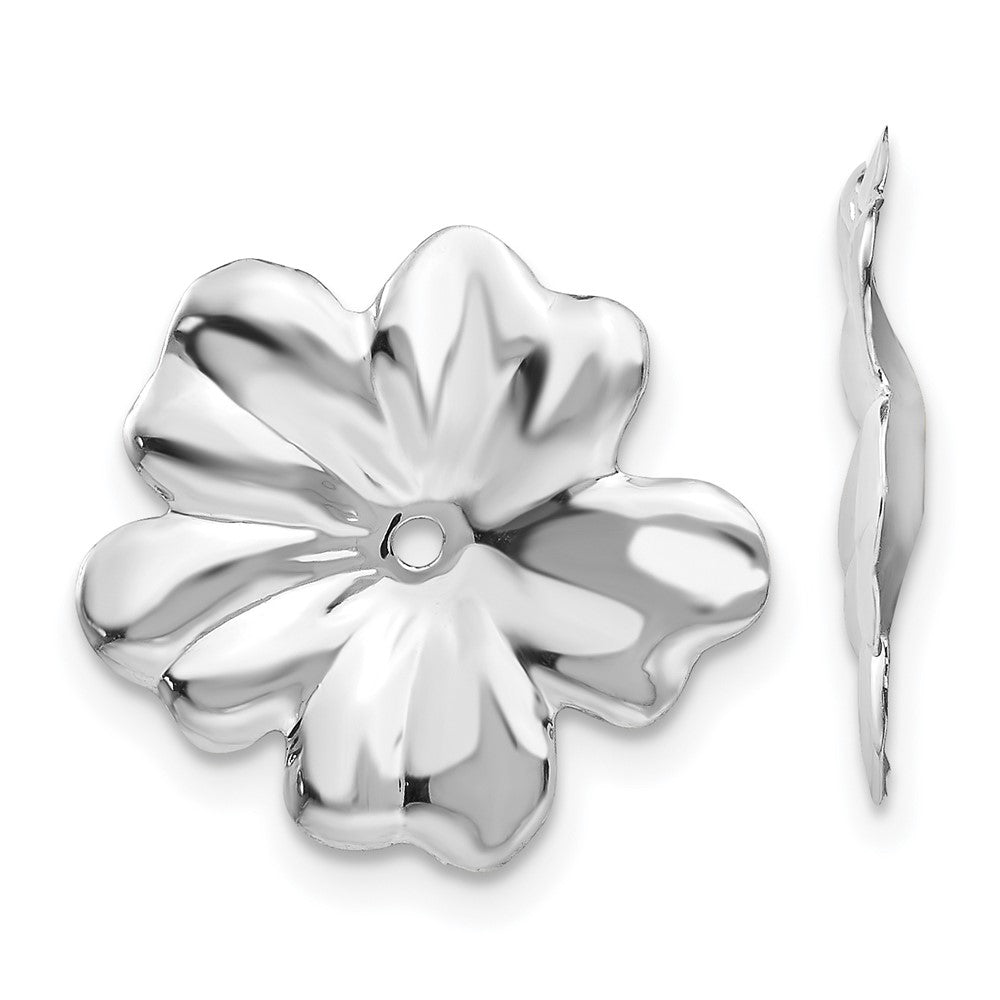 Polished;14K White gold;Stamped;Flower