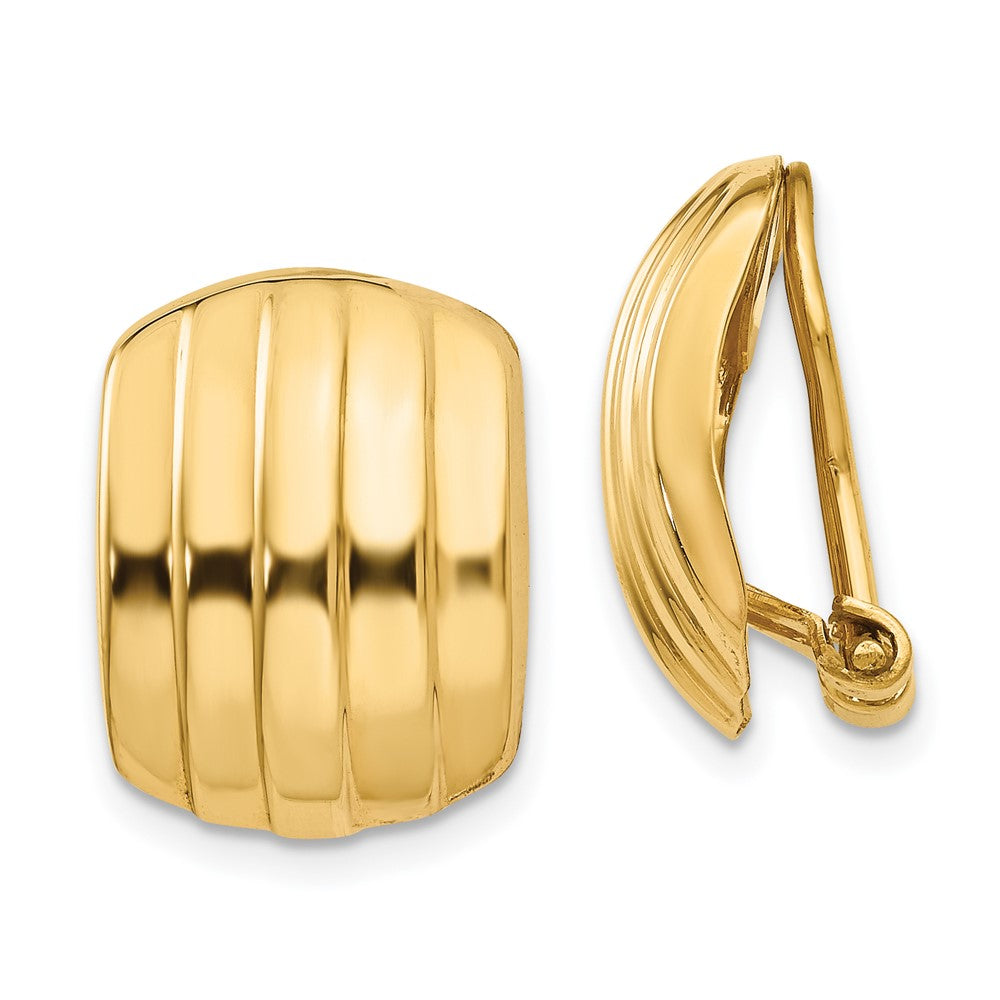 Polished;14k Yellow gold;Open back;Non-pierced